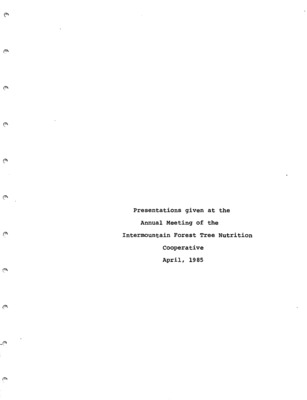 Forest fertilization for enhancing tree growth and improving the value of harvested timber has been an effective silvicultural practice in the Inland Northwest forests. Early large scale study trials were installed in 1980, 1981 and 1982 to study the effects of nitrogen fertilization on forest nutrition, growth and survival of second-growth, even-aged Rocky Mountain Douglas-fir. A total of 98 research sites located across six ecologically diverse geographic regions throughout the Intermountain Northwest were respectively monitored for twelve, fourteen and sixteen years after establishment. Subsequent evidence from the Douglas-fir trials suggested that elements other than nitrogen, particularly potassium, may be limiting on some forest site types and may have significant influence on forest health. In response, a subset of the original trials was retreated in 1987 and 1988 with nitrogen and/or nitrogen plus potassium treatments. Technical and refereed documents include initial establishment and growth responses. Additional documentation is also presented for the 1987 and 1988 retreatment.
