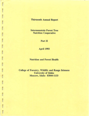 Forest fertilization for enhancing tree growth and improving the value of harvested timber has been an effective silvicultural practice in the Inland Northwest forests. Early large scale study trials were installed in 1980, 1981 and 1982 to study the effects of nitrogen fertilization on forest nutrition, growth and survival of second-growth, even-aged Rocky Mountain Douglas-fir. A total of 98 research sites located across six ecologically diverse geographic regions throughout the Intermountain Northwest were respectively monitored for twelve, fourteen and sixteen years after establishment. Subsequent evidence from the Douglas-fir trials suggested that elements other than nitrogen, particularly potassium, may be limiting on some forest site types and may have significant influence on forest health. In response, a subset of the original trials was retreated in 1987 and 1988 with nitrogen and/or nitrogen plus potassium treatments. Technical and refereed documents include initial establishment and growth responses. Additional documentation is also presented for the 1987 and 1988 retreatment.