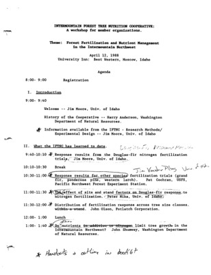 In 1980, 1981 and 1982 the Intermountain Forest Tree Nutrition Cooperative (IFTNC) established large scale fertilization study trials to study the effects of nitrogen fertilization on forest nutrition, growth and survival of second-growth, even-aged Rocky Mountain Douglas-fir.  The purpose of this paper is to summarize the Douglas-fir study trial data results presented in the 1988 IFTNC workshop.