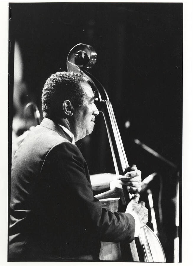 Ray Brown.  9 1/2 x 7 inch black and white photograph.