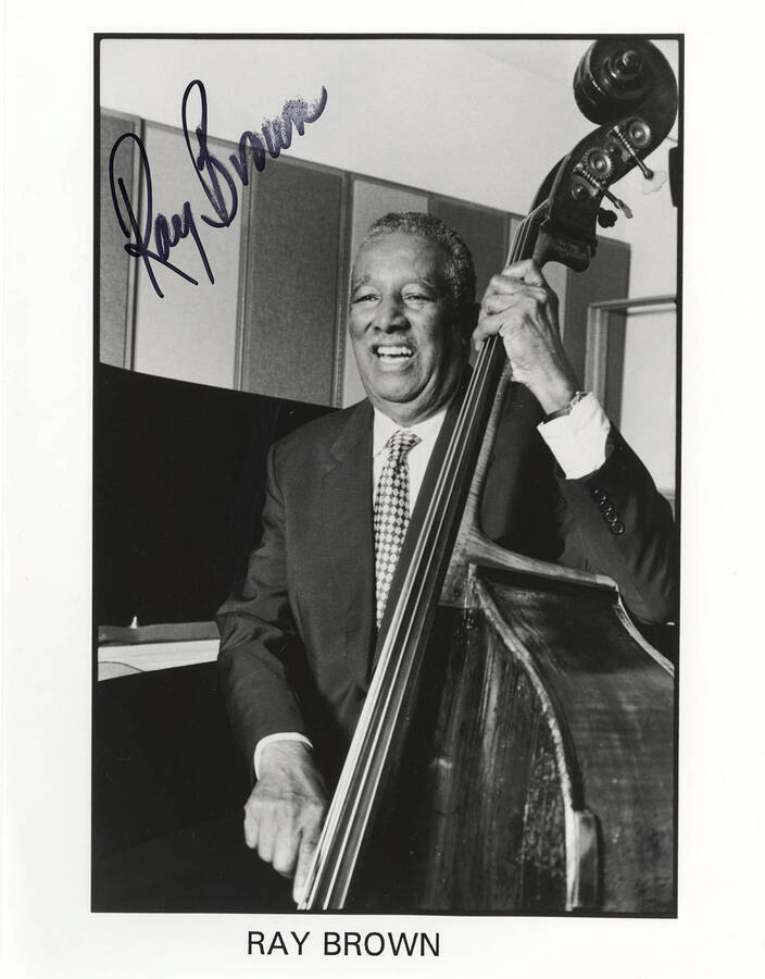 Ray Brown (signed).  10 x 8 inch black and white photograph.