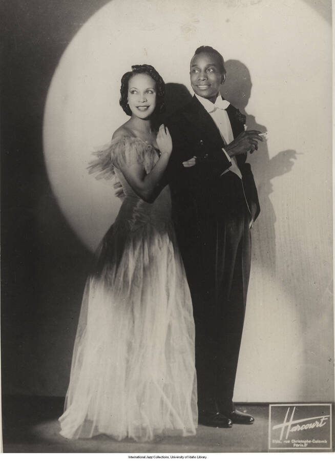 9 1/2 x 7 inch photograph; unidentified man and woman