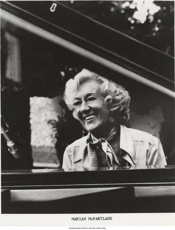 10 x 8 inch photograph; Marian McPartland at the piano