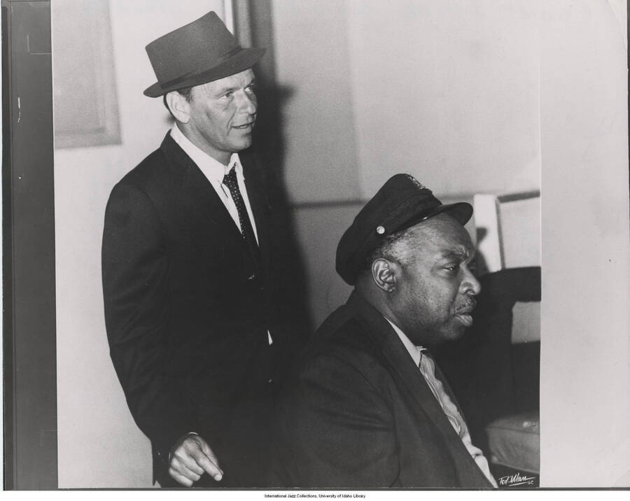 8 x 10 inch photograph; Count Basie and Frank Sinatra