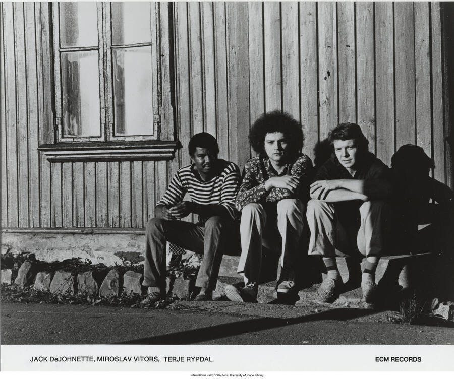 8 x 10 inch photograph; Jack DeJohnette, Miroslav Vitors, Terje Rypdal