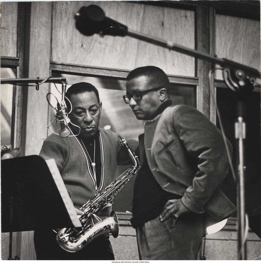 11 x 11 inch photograph; Johnny Hodges and Billy Strayhorn