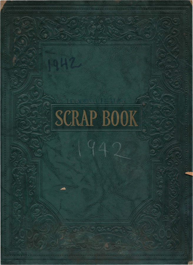 1 scrapbook (71 p.) Includes newspaper and magazine articles mostly written by Leonard Feather or his pseudonyms.