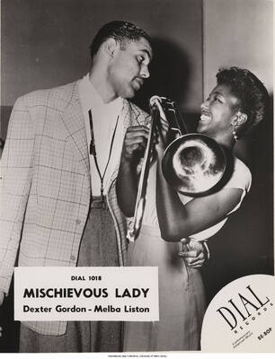 10 x 8 inch photograph; Dexter Gordon and Melba Liston