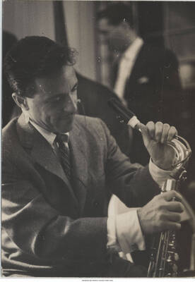 7 x 5 inch photograph; Unknown saxophonist