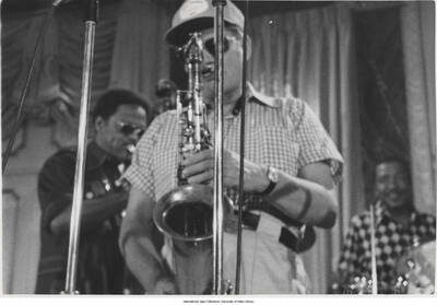3 1/2 x 5 inch photograph; performing are Eubie Blake and unidentified musicians