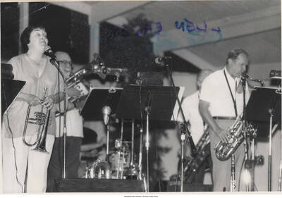 5 x 7 inch photograph; unidentified musicians