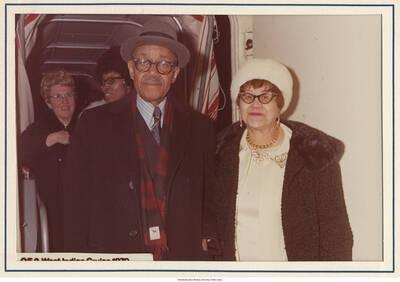 5 x 7 inch photograph; Eubie Blake and wife on board of the West Indies Cruise