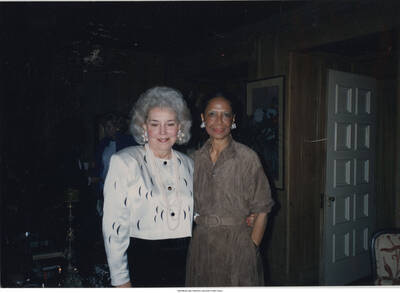 5 x 7 inch photograph; Jane Feather and Maria Cole (Mrs. Nat King Cole)