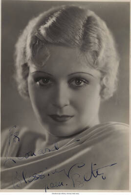 5 3/4 x 4 inch signed photograph; portrait of an unidentified woman. The photograph is dedicated to Leonard Feather