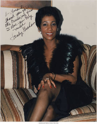 10 x 8 inch signed photograph; Sandy Graham. The photograph is dedicated to Leonard Feather