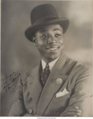 10 x 8 inch signed photograph; Billy Rowe. The photograph is dedicated to Leonard Feather