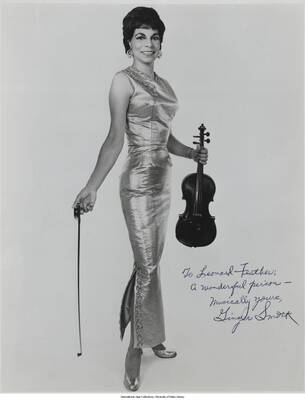 10 x 8 inch signed photograph; Ginger Smock. The photograph is dedicated to Leonard Feather