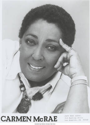 10 x 8 inch photograph; Carmen McRae