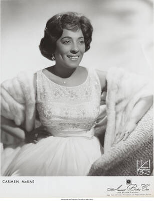 10 x 8 inch photograph; Carmen McRae