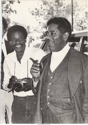 8 x 5 3/4 inch photograph; Monk M. and Dizzy Gillespie