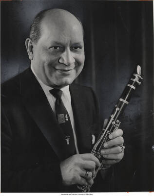 10 x 8 inch photograph; Barney Bigard. Date publication on the back of the photograph: Sunday, 1968-07-21