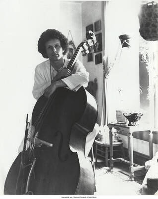 10 x 8 inch photograph; bass player David Friesen (1 duplicate)