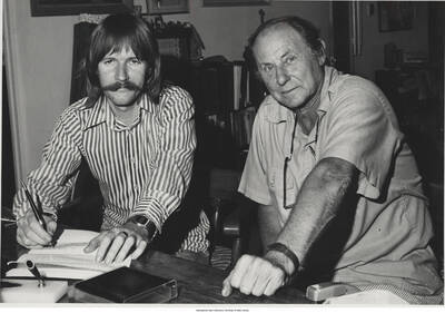 5 x 7 inch photograph; the man on the left with mustache is pianist-composer Alan Broadbent