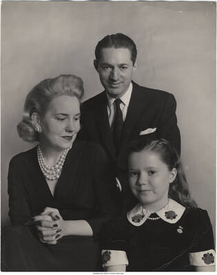 14 x 11 inch photograph; depicted are Leonard, Jane and Lorraine Feather