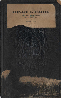 1 scrapbook (100 p.) Includes newspaper and magazine articles mostly written by Leonard Feather or his pseudonyms.