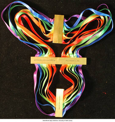 Dedication reads: 'For an extraordinary lifetime of contributions to American Culture through the performing arts.  John F. Kenndy Center for the Performing Arts'