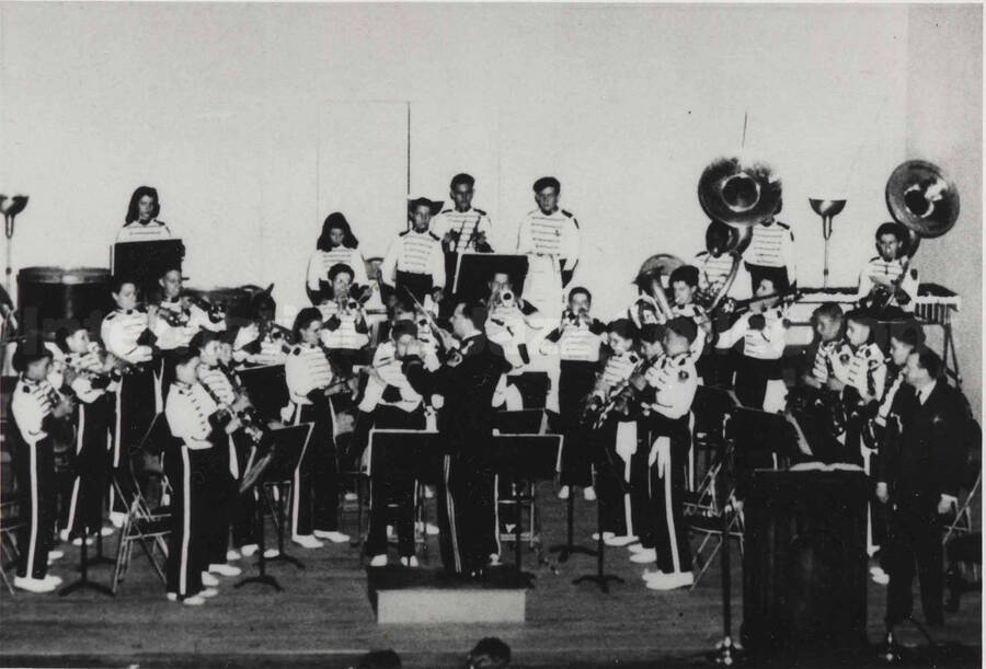 Unidentified band performing on a stage