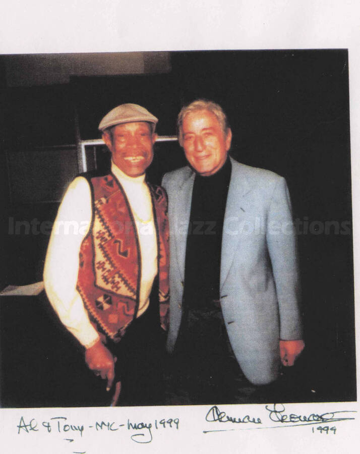 Al Grey and Tony Bennett in New York City. This is a color photocopy of the photograph