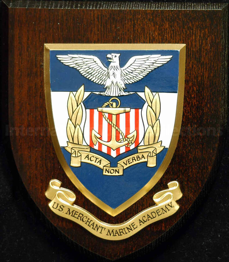 Shield wood finish plaque. U.S.  Merchant Marine Academy