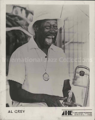 Al Grey. The photograph is glued to a piece of cardboard