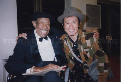 Al Grey posing with Yoshikazu ToJo at Nakano Sunplaza, Tokyo
