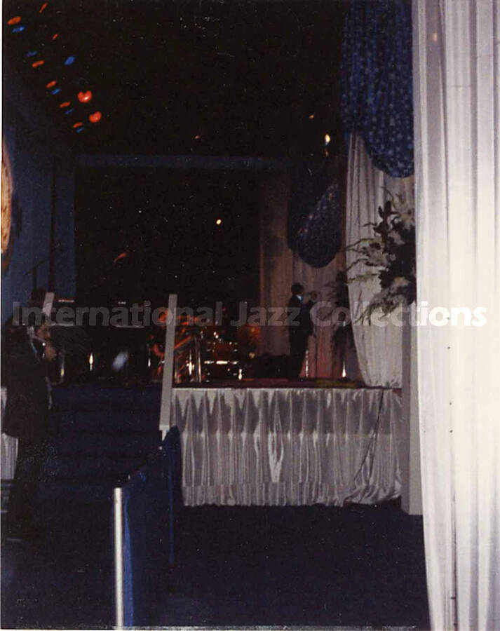 4 1/2 x 3 1/2 inch photograph. Snapshot of the stage, on the occasion of President George H. W. Bush's Inaugural Ball