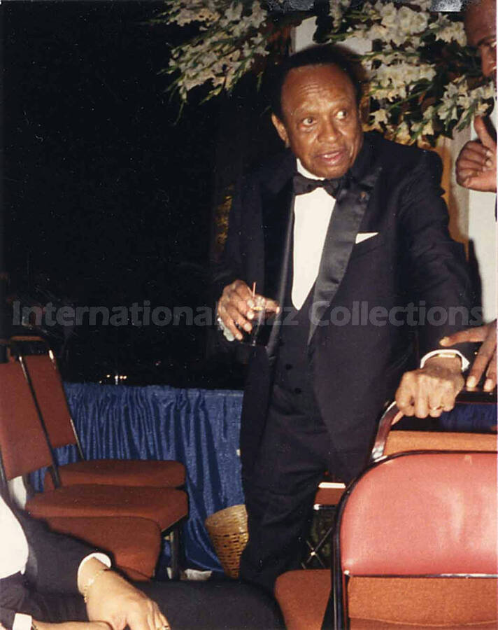 4 1/2 x 3 1/2 inch photograph. Lionel Hampton, on the occasion of President George H. W. Bush's Inaugural Ball