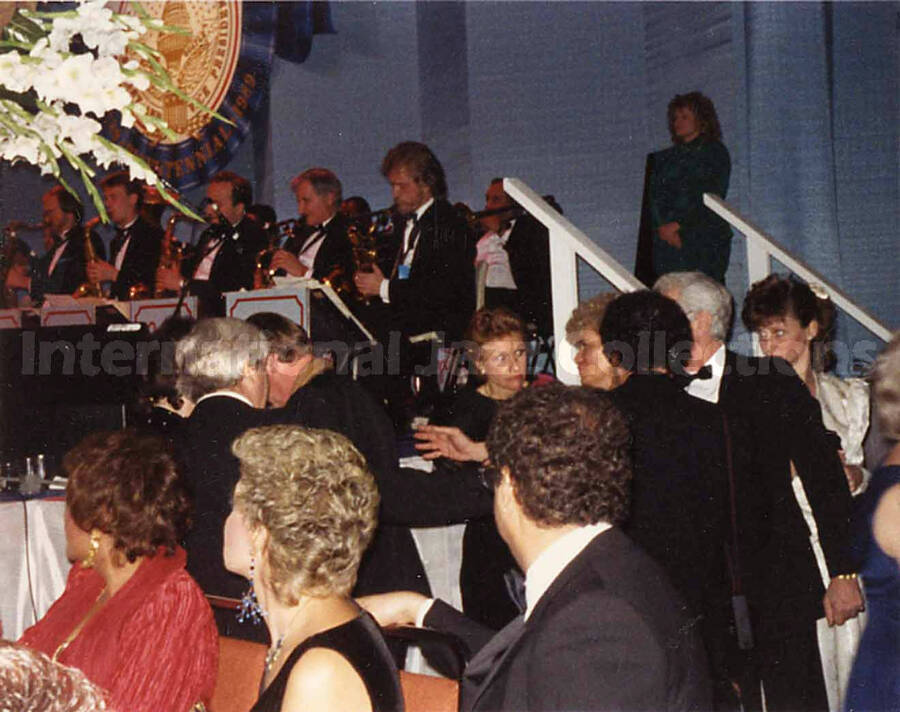 3 1/2 x 4 1/2 inch photograph. Lionel Hampton's orchestra performing on the occasion of President George H. W. Bush's Inaugural Ball