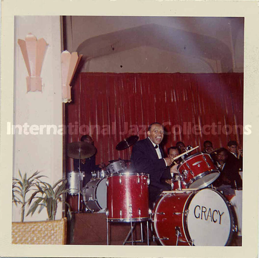 3 1/2 x 3 1/2 inch photograph. Lionel Hampton's band [in Japan]