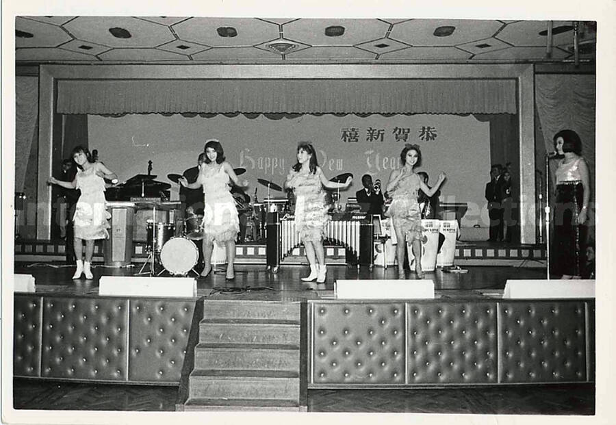 3 1/2 x 5  inch photograph. Lionel Hampton's band in Japan