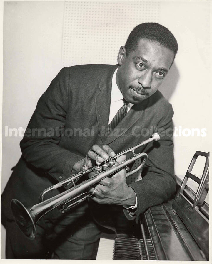 10 x 8 inch photograph. Unidentified trumpeter