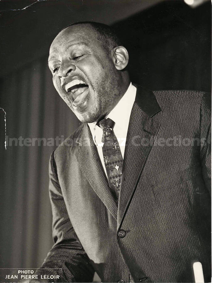 9 1/2 x 7 inch photograph. Lionel Hampton playing the drums