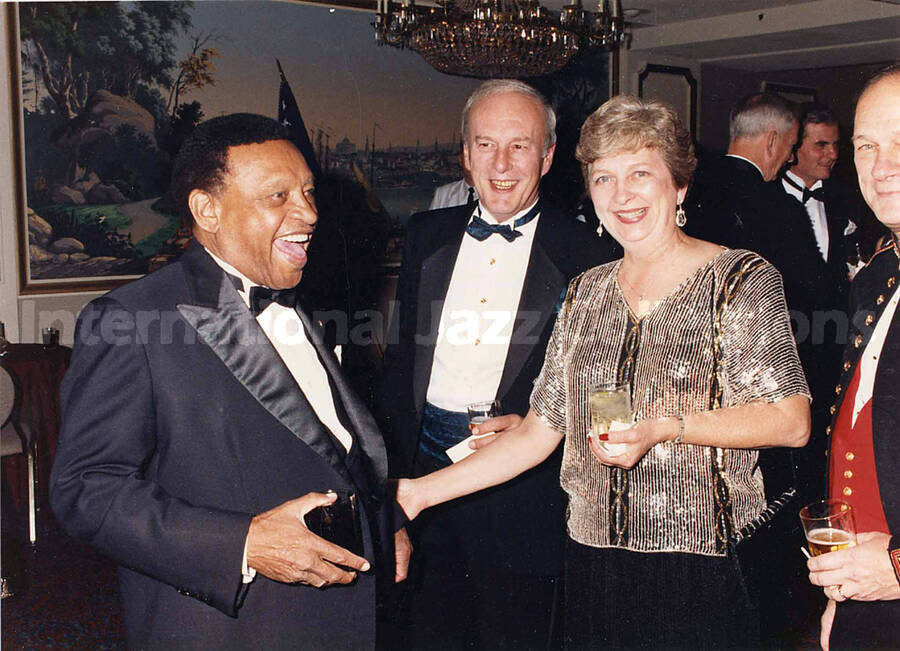 5 x 7 inch photograph. Lionel Hampton on the occasion of the 214th Marine Corps Officers' Ball with CMC at the Washington Hilton