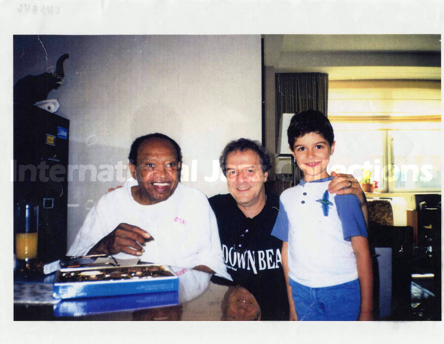 8 1/2 x 11 inch photograph. Lionel Hampton with Ron Aprea and Mathew. This is a photocopy of a photograph print