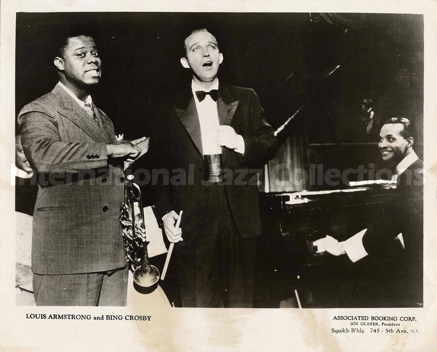 8 x 10 inch promotional photograph. Louis Armstrong and Bing Crosby