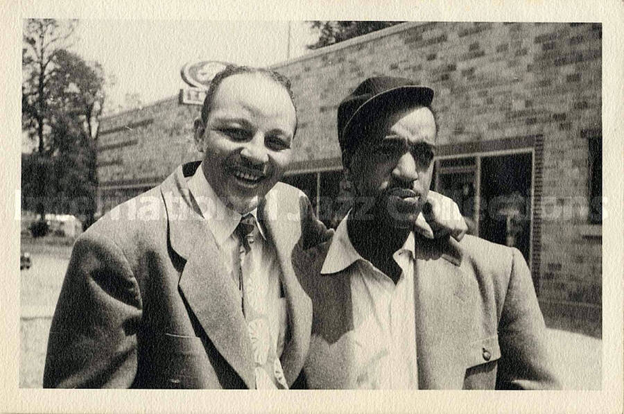 4 x 6 inch photograph. Two unidentified men