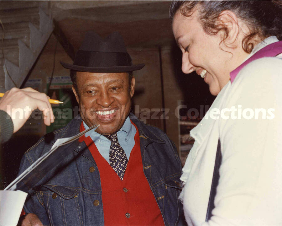 8 x 10 inch photograph. Lionel Hampton [in Italy]