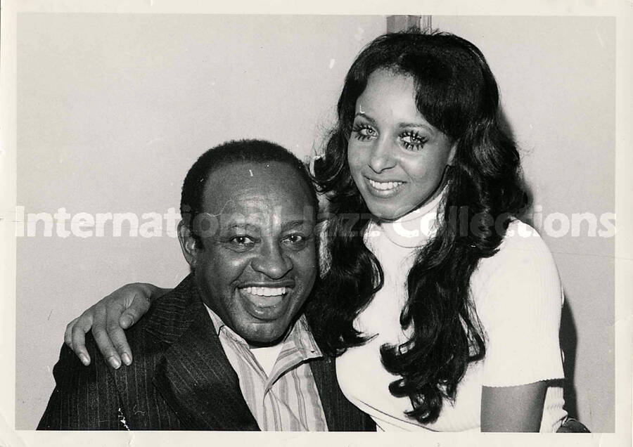 5 x 7 inch photograph. Lionel Hampton with unidentified woman