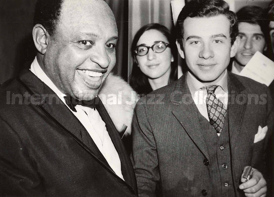 5 x 7 inch photograph. Lionel Hampton with unidentified persons