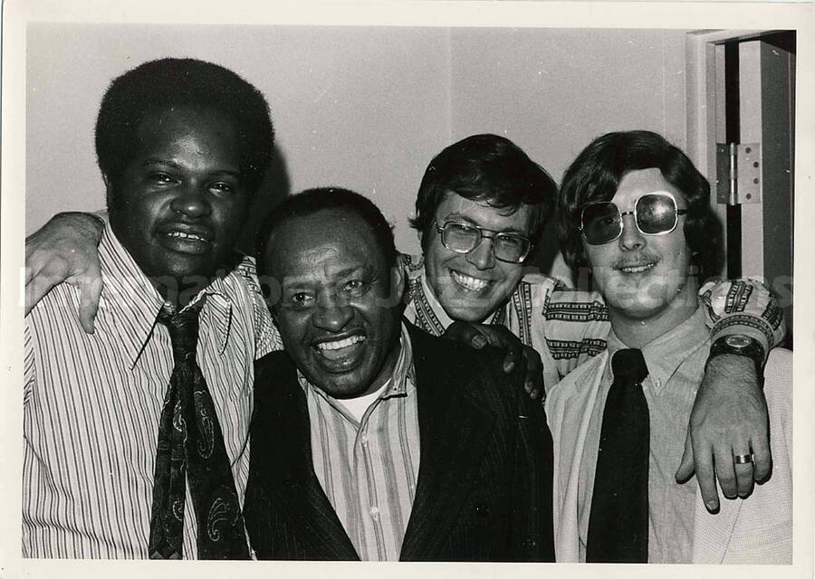 5 x 7 inch photograph. Lionel Hampton with unidentified men